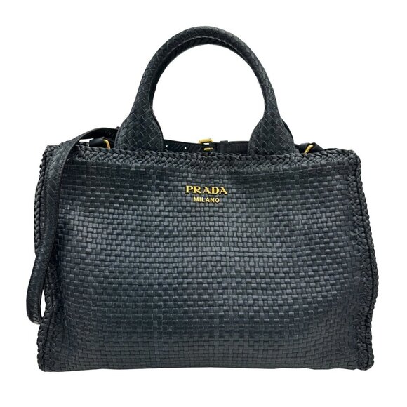 PRADA Navy Leather Shoulder Bag - Picture 1 of 14